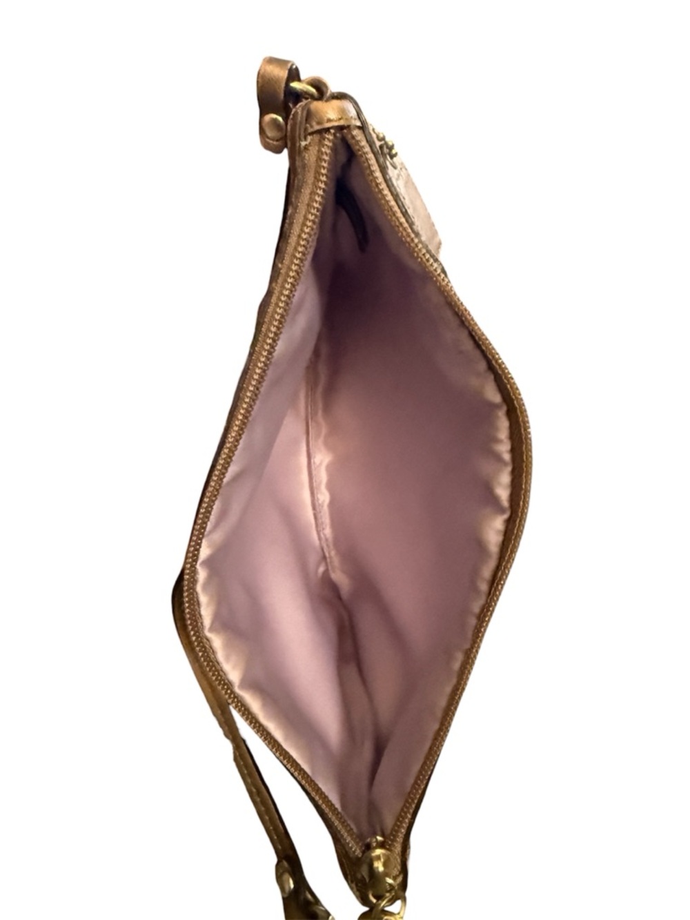 Coach Signature Khaki Flower Appliqué Wristlet clutch - Picture 4 of 4